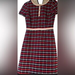 Brooks Brothers Red Fleece Short Sleeve  Plaid Check Dress Size 4